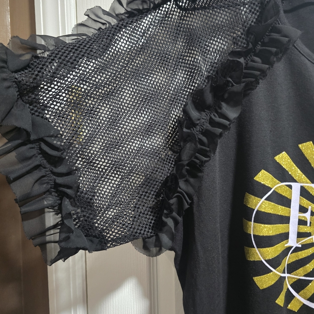 Ashley Stewart Black Tee with Gold Faith Design Size 3x $50 - Picture 3 of 6